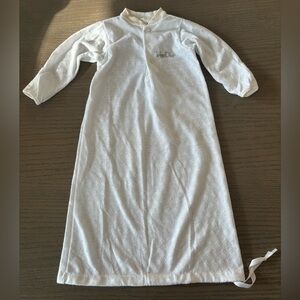 Baby Dior White Cinched Botton Unisex Gown